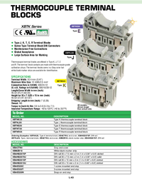 Thumbnail of document Data Sheet - XBTKK25 Thermocouple Terminal Blocks Type K, J, E, T, R